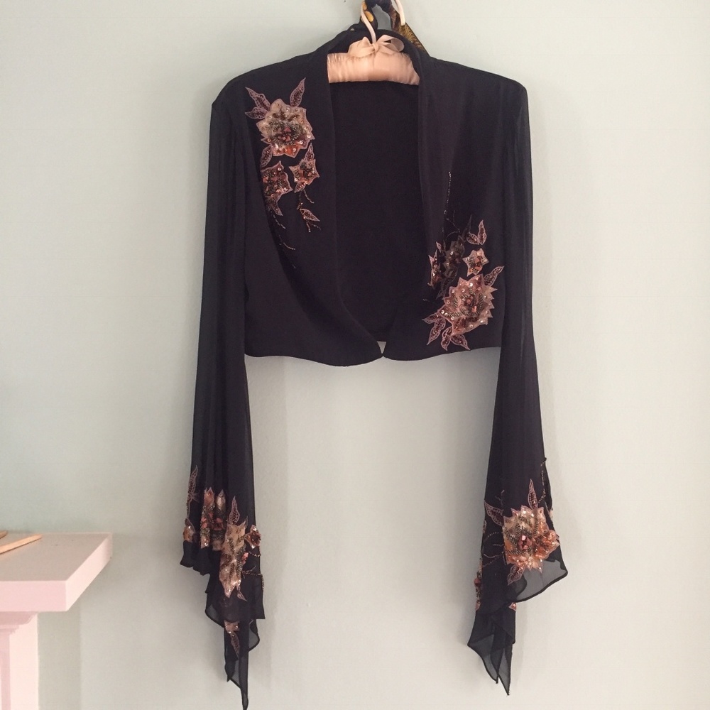 Sue Wong cropped beaded bolero jacket